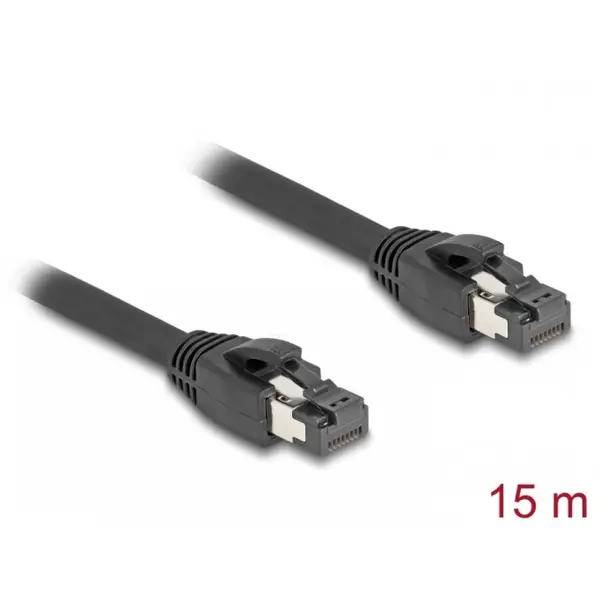 Delock Cablu de retea RJ45 Cat. 8.1 S/FTP LSOH 15m Negru, Delock 80238