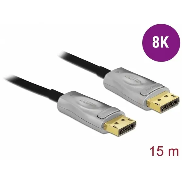Delock Cablu DisplayPort activ optic v1.4 8K60Hz/4K144Hz T-T 15m, Delock 85886