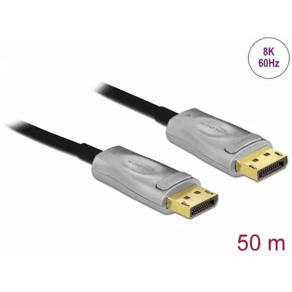Delock Cablu DisplayPort activ optic v1.4 8K60Hz/4K144Hz T-T 50m, Delock 84140