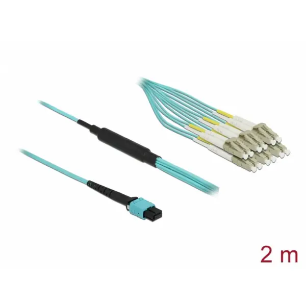 Delock Cablu fibra optica MPO la 12 x LC Duplex Multi-mode OM3 2m, Delock 84872