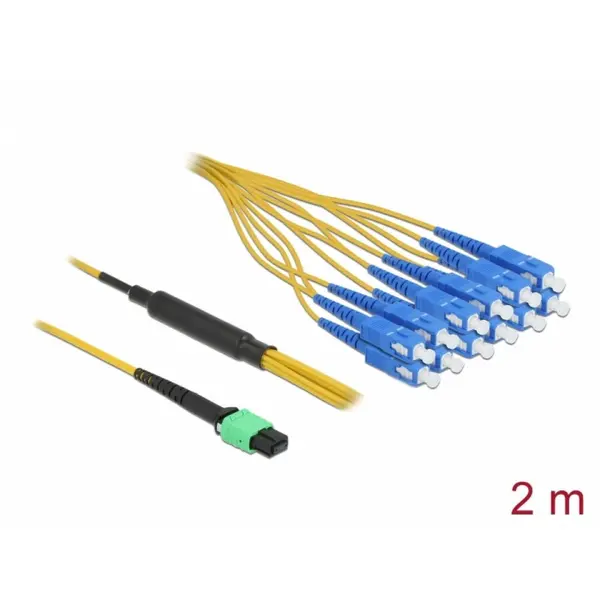 Delock Cablu fibra optica MPO la 12 x SC Simplex Single-mode 2m, Delock 84871