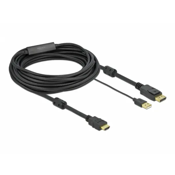 Delock Cablu HDMI la DisplayPort 4K30Hz cu alimentare USB T-T 7m, Delock 85967