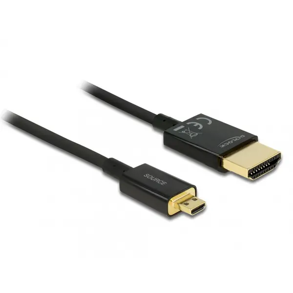 Delock Cablu HDMI la micro HDMI-D T-T 3D 4K 3m Activ Slim Premium, Delock 84784