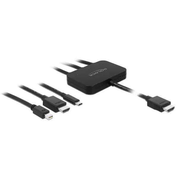 Delock Cablu mini Displayport / HDMI / USB-C la HDMI 4K@60Hz T-T 1.8m Negru, Delock 85830