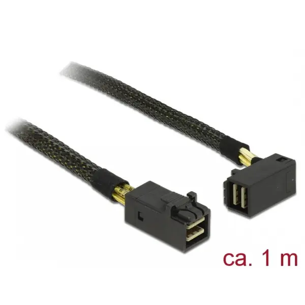 Delock Cablu Mini SAS HD SFF-8643 la Mini SAS HD SFF-8643 unghi 90 grade 1m, Delock 83643