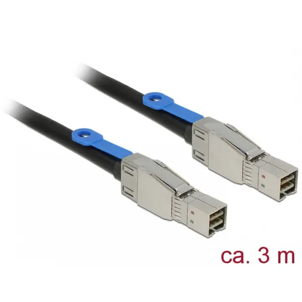 Delock Cablu Mini SAS HD SFF-8644 la Mini SAS HD SFF-8644 3m, Delock 83396