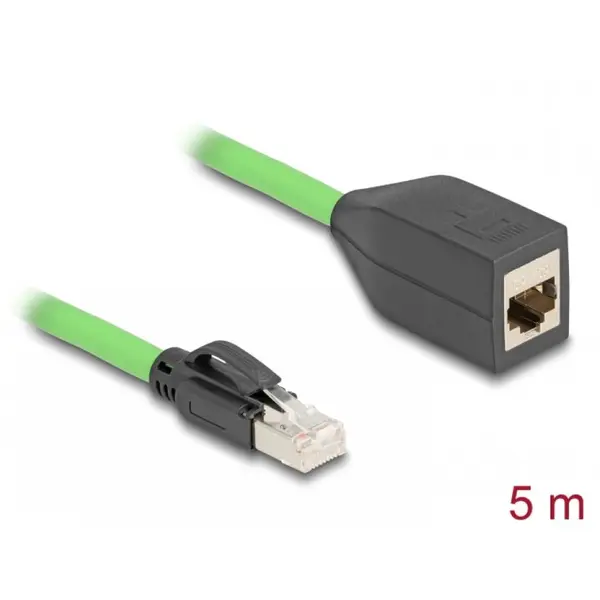 Delock Cablu prelungitor de retea RJ45 Cat.6A SFTP TPU 5m Verde pentru medii industriale, Delock 80882