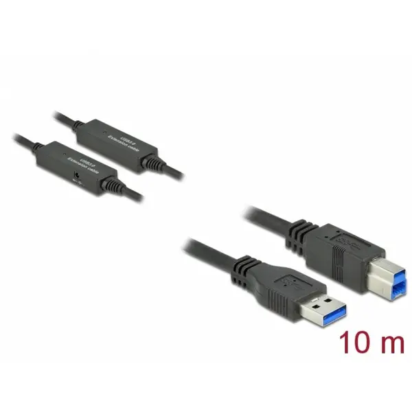Delock Cablu USB 3.2 Gen 1-A la USB-B activ T-T 10m Negru, Delock 85380
