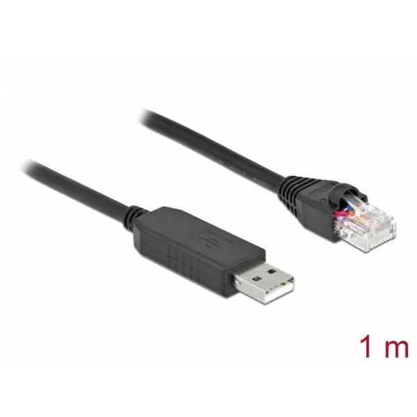 Delock Cablu USB la serial RS-232 RJ45 (pentru router Cisco) T-T 1m, Delock 64160