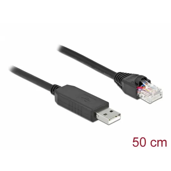 Delock Cablu USB la serial RS-232 RJ45 (pentru router Cisco) T-T 0.5m, Delock 64159