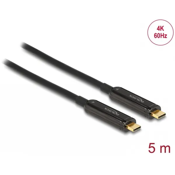 Delock Cablu video activ optic USB type C 4K60Hz T-T 5m, Delock 84090