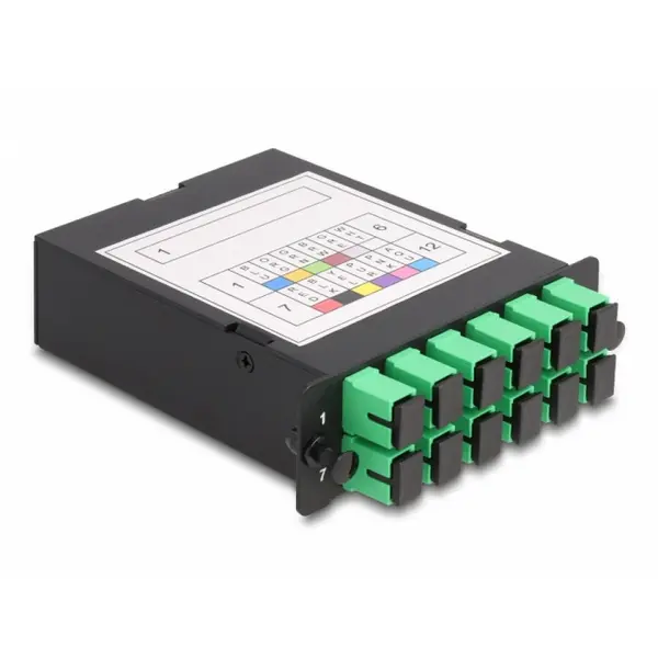 Delock Caseta cu fibra optica HD (densitate inalta) MPO tata la 12 x SC Simplex mama, Delock 66936