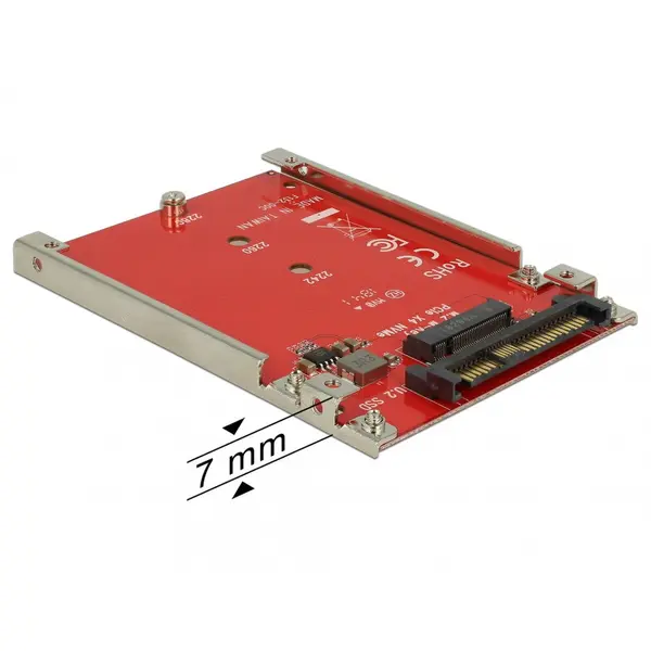 Delock Convertor 2.5 U.2 SFF-8639 la M.2 NVMe Key M 7 mm, Delock 62725
