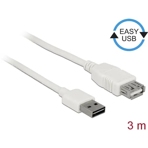 Delock Delock Cable USB AM-AF 2.0 3m Easy-USB White