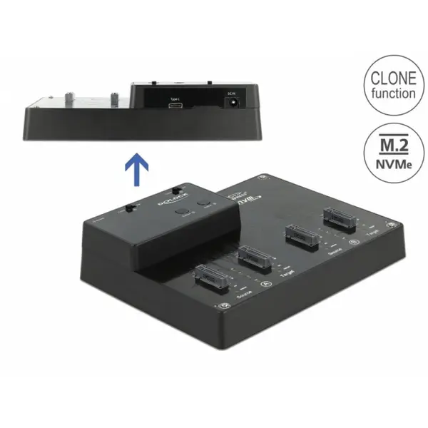 Delock Docking station pentru 4 x M.2 NVMe PCIe SSD cu functie de clona, Delock 64124