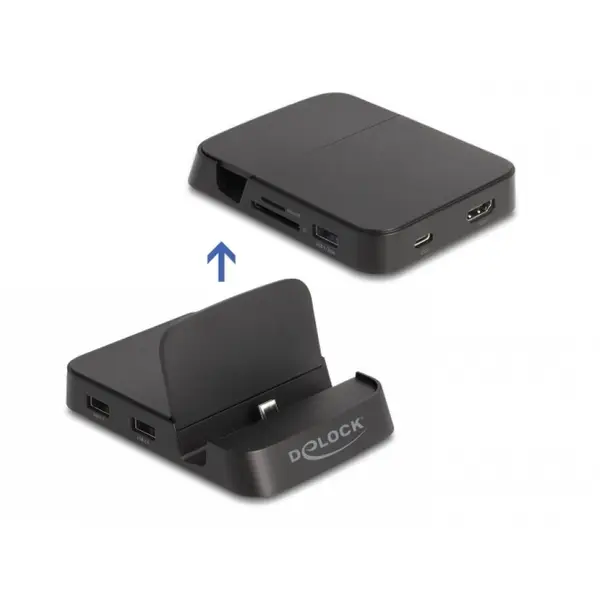 Delock Docking station USB type C la HDMI / USB / Hub / SD / Micro SD, Delock 88018
