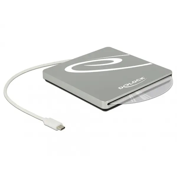 Delock Enclosure extern pentru dispozitive 5.25 Slot-in Slim SATA 9.5 / 12.7 mm la USB-C Silver, Delock 42605