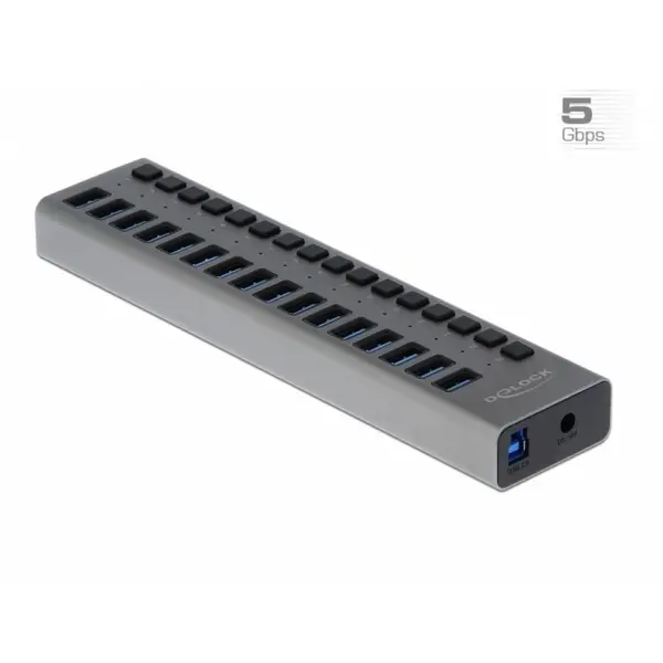 Delock HUB cu 16 porturi USB 3.0 + Switch On/Off, Delock 63739