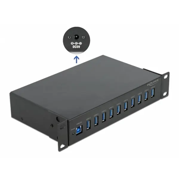 Delock HUB industrial cu 10 x USB-A 3.2 Gen 1, Delock 64112