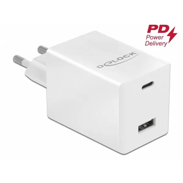 Delock Incarcator priza 1 x USB-C PD 3.0 + 1 x USB-A 48W, Delock 41448