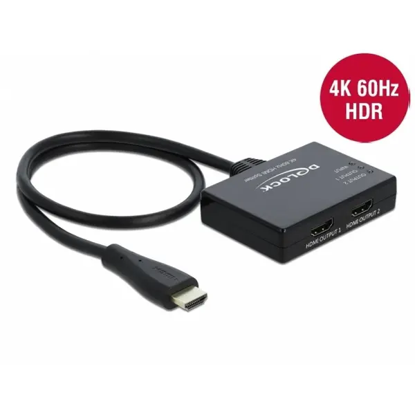 Delock Multiplicator HDMI 2 porturi 4K@60 Hz, Delock 87747