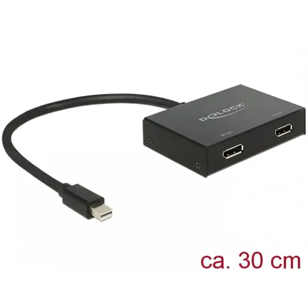 Delock Multiplicator mini Displayport la 2 x Displayport v1.2 4K, Delock 87695
