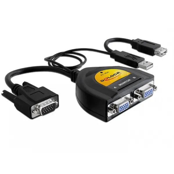 Delock Multiplicator portabil VGA 2 porturi 450Mhz, Delock 61968