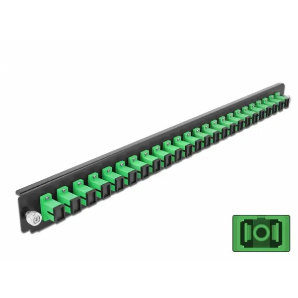 Delock Panoul frontal de legatura Delock 43352, 19 pentru carcasa 24 porturi SC Simplex OS2, Verde