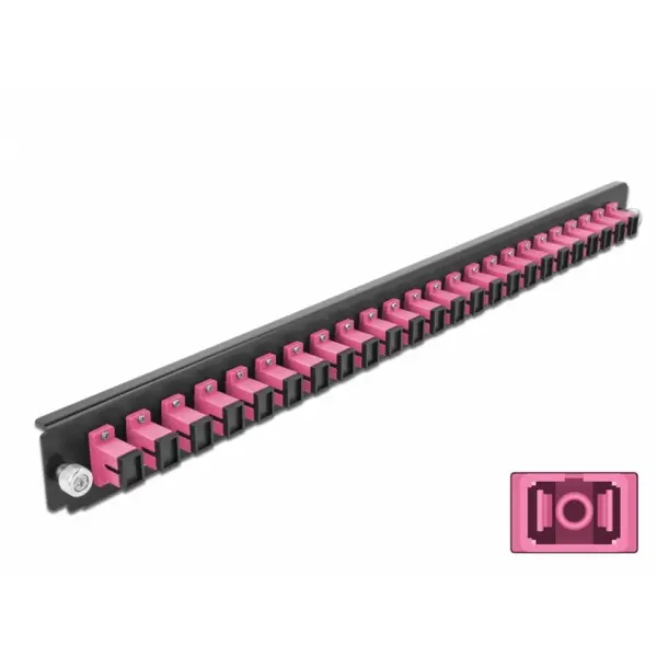 Delock Panoul frontal de legatura Delock 43355, 19 pentru carcasa 24 porturi SC Simplex OM4, Violet