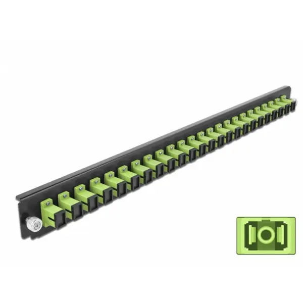 Delock Panoul frontal de legatura Delock 43356, 19 pentru carcasa 24 porturi SC Simplex OM5, Verde deschis