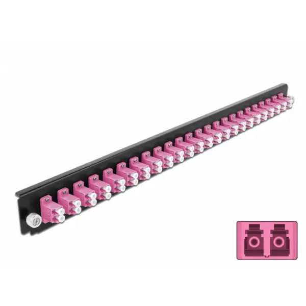 Delock Panoul frontal de legatura Delock 43361, 19 pentru carcasa 24 porturi LC Duplex OM4, Violet