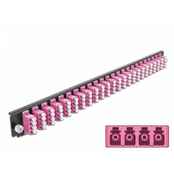 Delock Panoul frontal de legatura Delock 43373, 19 pentru carcasa 24 porturi LC Quad OM4, Violet