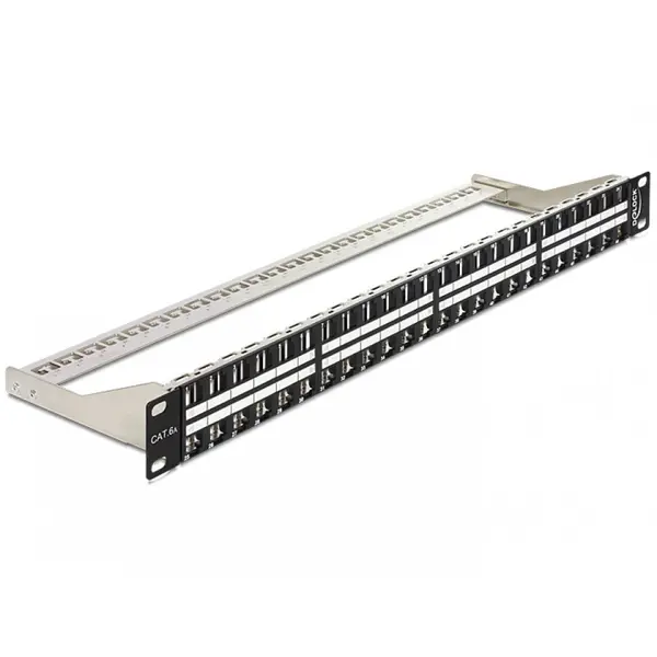 Delock Patch Panel 19 1U pentru keystone 48 porturi, negru Delock 43280