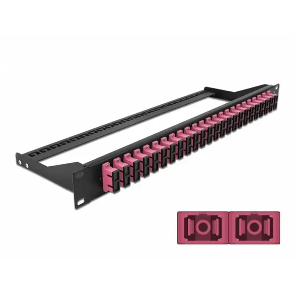 Delock Patch panel 19 cu 24 x SC OM4 Multi-mode Duplex, Delock 43396