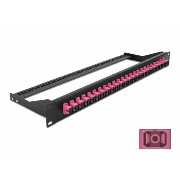 Delock Patch panel 19 cu 24 x SC OM4 Multi-mode Simplex, Delock 43384