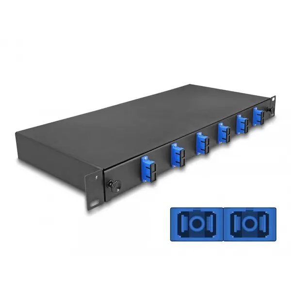 Delock Patch panel 19 fibra optica 6 x SC Duplex OS2 1U, Delock 67000