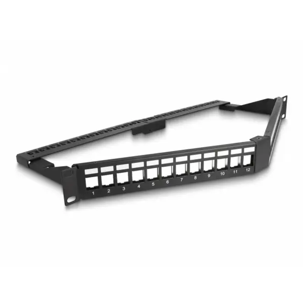 Delock Patch panel 19 pentru 24 x keystone 1U unghi, Delock 66976