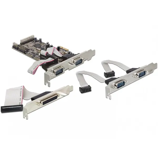 Delock PCI Express 4 X Serial RS232 + 1 X paralel DB25, Delock 89177