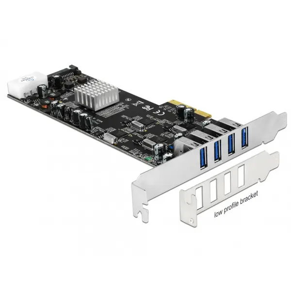 Delock PCI Express Card cu 4 x USB 3.0 externe Quad Channel, Delock 89365