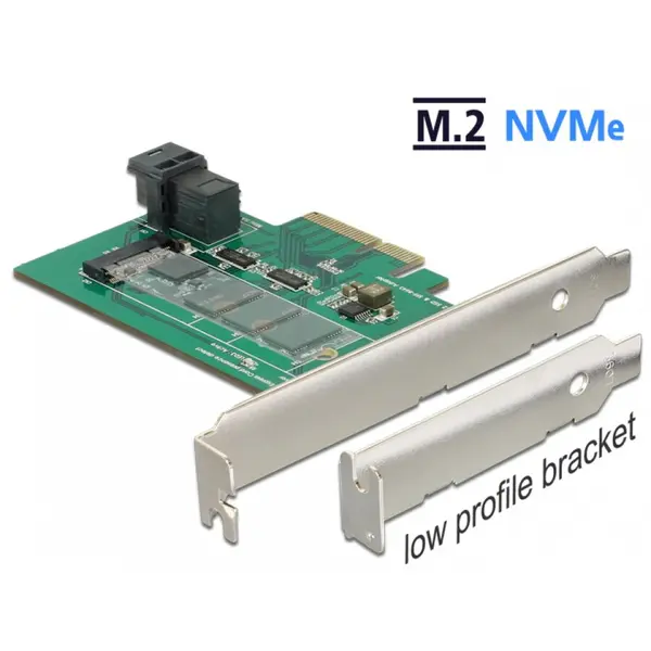Delock PCI Express Card la 1 x internal NVMe M.2 PCIe / 1 x internal SFF-8643 NVMe Low Profile Form Factor, Delock 89517