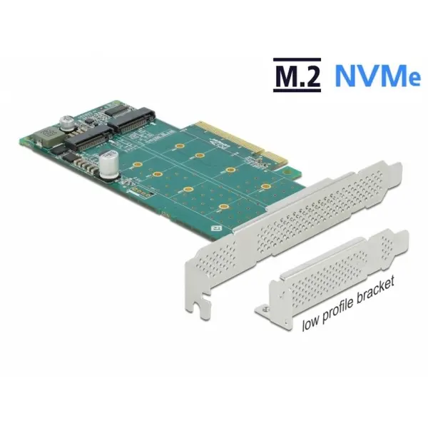 Delock PCI Express cu 2 porturi NVMe M.2 Key M - Bifurcation LPFF, Delock 89045