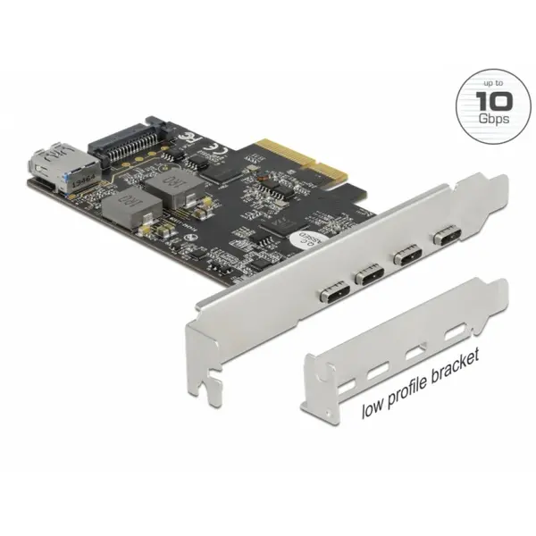 Delock PCI Express cu 4 x USB 3.2 Gen 2-C + 1 x USB-A LPFF, Delock 90059