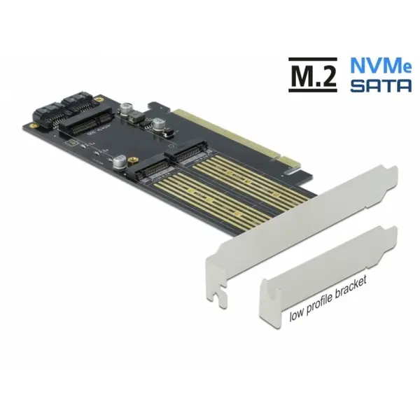 Delock PCI Express la 1 x M.2 Key B + 1 x NVMe M.2 Key M + 1 x mSATA LPFF, Delock 90486