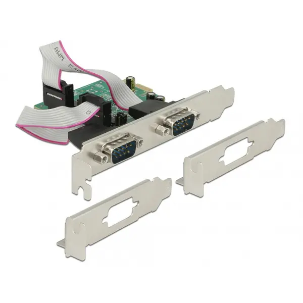 Delock PCI Express la 2 x Serial RS-232 high speed 921K cu voltage supply, Delock 89641
