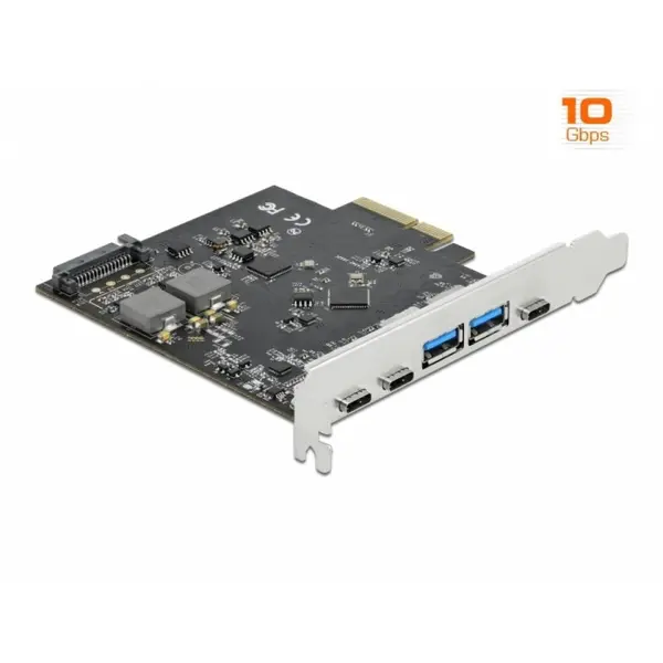 Delock PCI Express x4 cu 3 x USB 3.2 Type-C + 2 x USB-A, Delock 89074