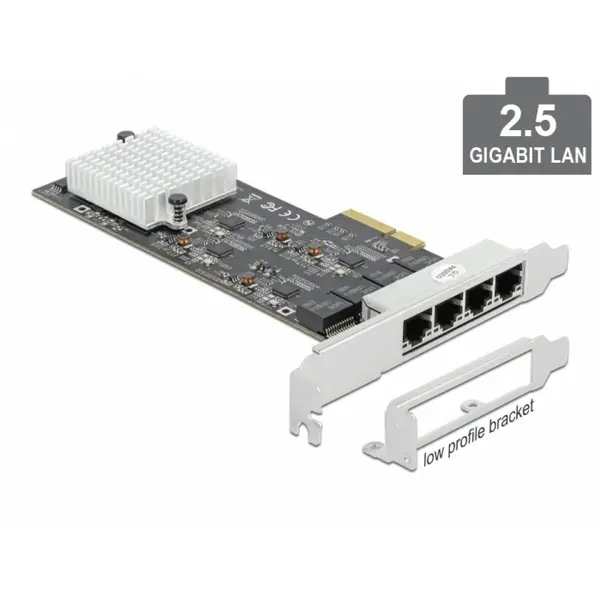 Delock PCI Express x4 la 4 x 2.5 Gigabit LAN RTL8125, Delock 89192
