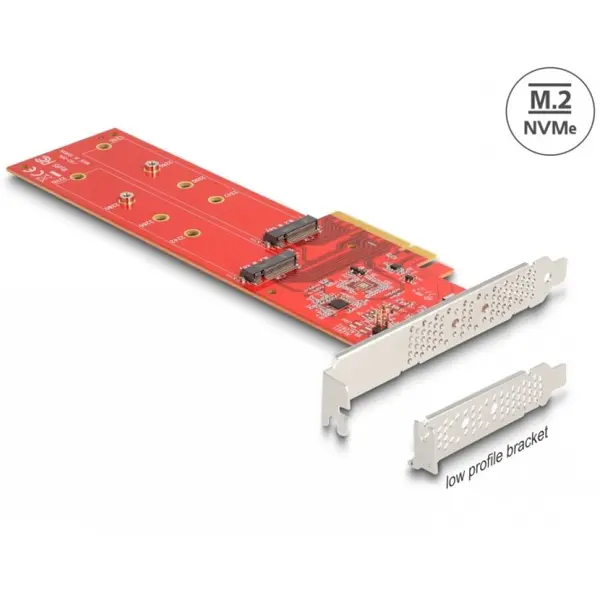Delock PCI Express x8 la 2 x NVMe M.2 - Bifurcation LPFF, Delock 90616