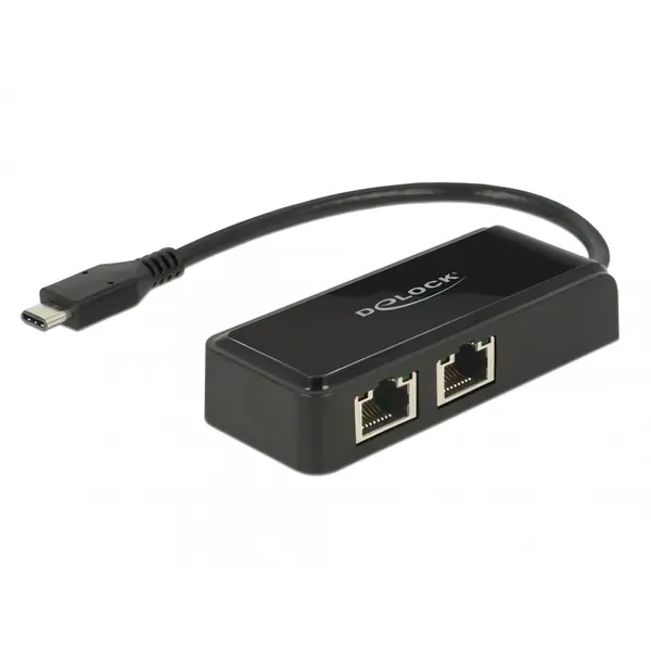 Delock Placa de retea USB-C 3.1 Gen 1 la 2 x Gigabit LAN, Delock 63927