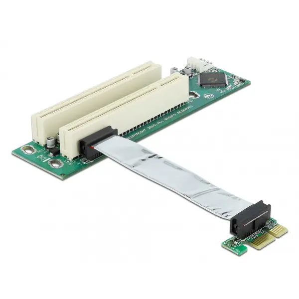 Delock Placa PCI Express la 2 x PCI 32 Bit 5V cu cablu flexibil 9 cm, Delock 41341