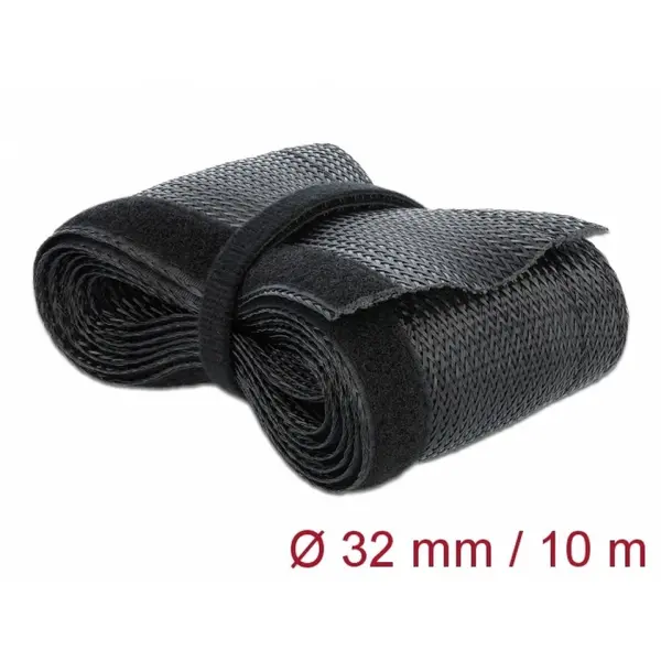 Delock Plasa pentru organizarea cablurilor cu arici 10m x 32mm Negru, Delock 19059